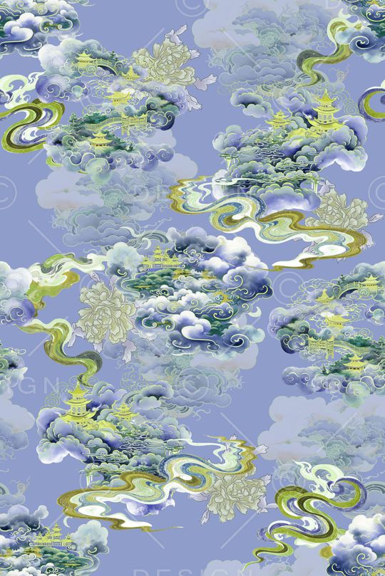 晕染肌理印花花型图片