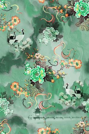 中国风印花花型图片