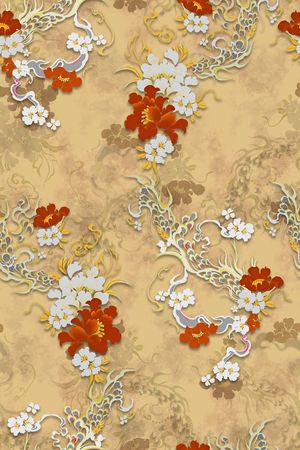 中国风印花花型图片