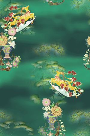 中国风印花花型图片
