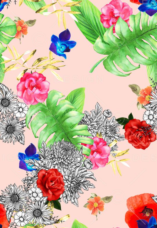 花卉印花花型图片