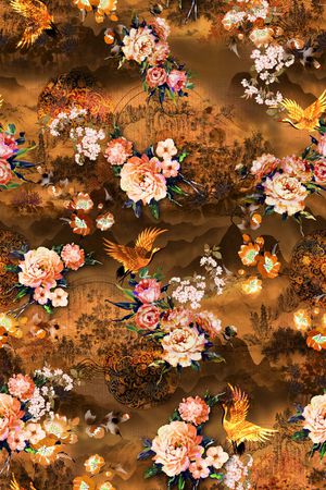 鸟印花花型图片