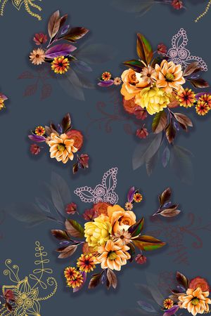 大花印花花型图片