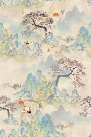 中国风印花花型图片
