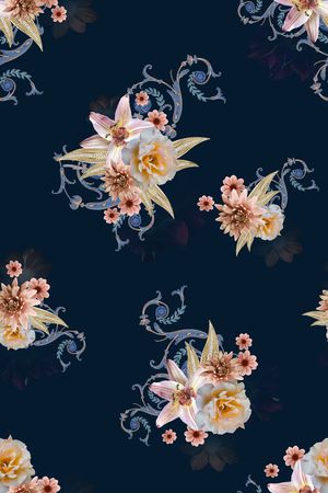 影花印花花型图片