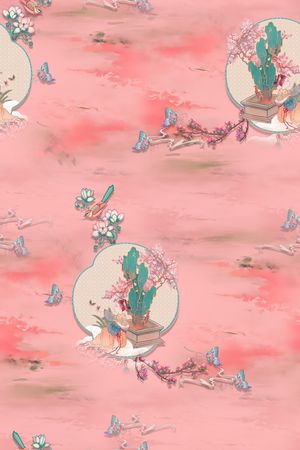 中国风印花花型图片