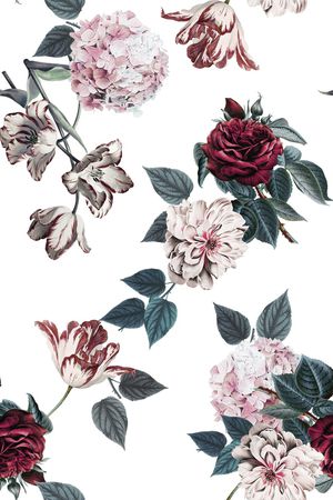 绣球花印花花型图片
