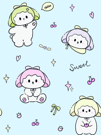 卡通动物印花花型图片