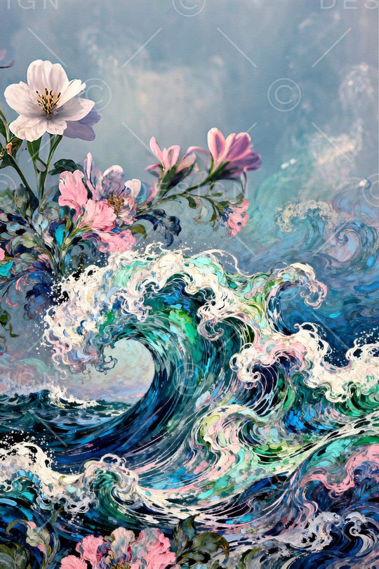 海浪印花花型图片