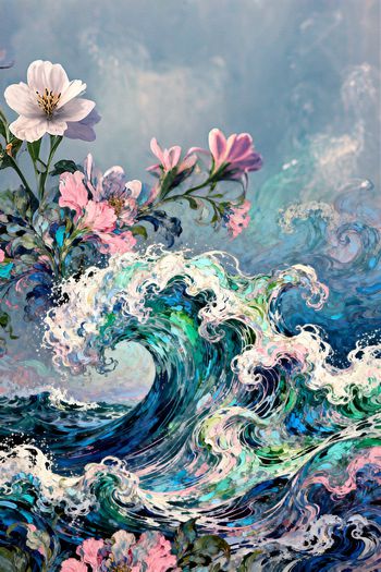 海浪印花花型图片