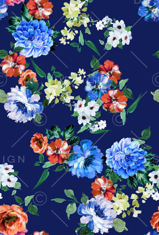 水彩花卉印花花型图片