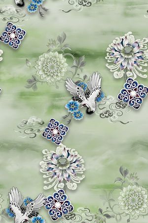 中国风印花花型图片