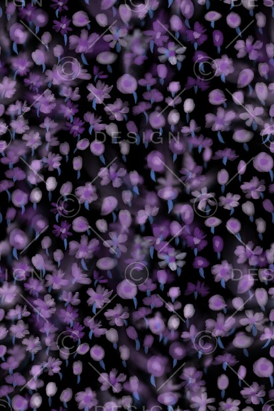黑底花卉印花花型图片