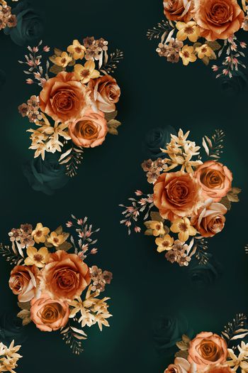 影花印花花型图片