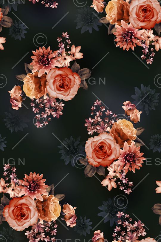 影花印花花型图片