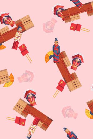 中国风印花花型图片
