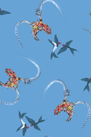 中国风印花花型图片