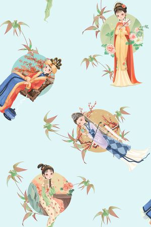 中国风印花花型图片