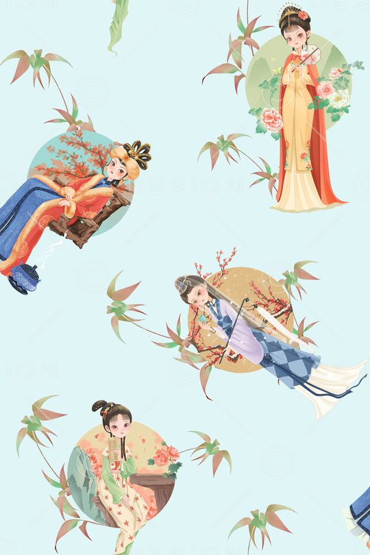 中国风印花花型图片