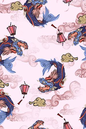 中国风印花花型图片