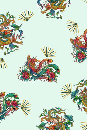 中国风印花花型图片