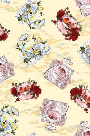 水彩印花花型图片