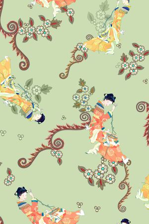 中国风印花花型图片