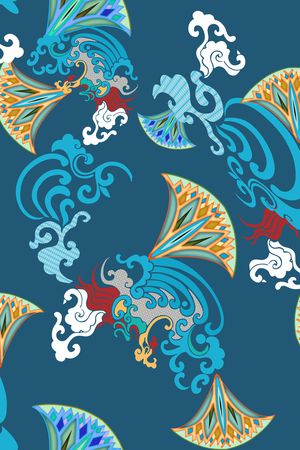 中国风印花花型图片