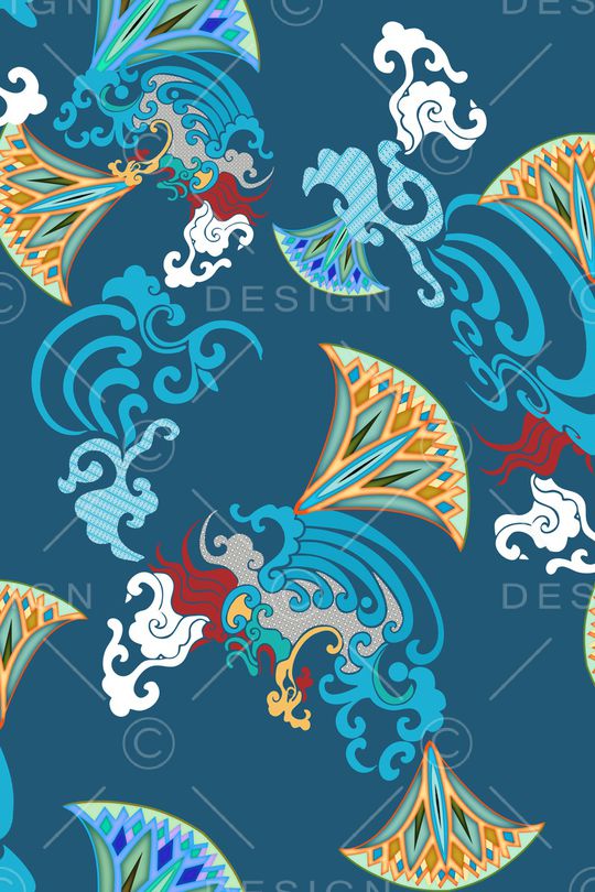 中国风印花花型图片