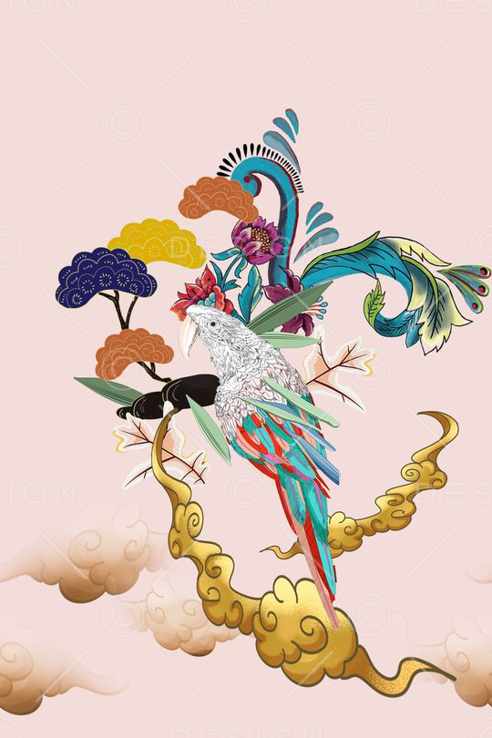 鸟印花花型图片