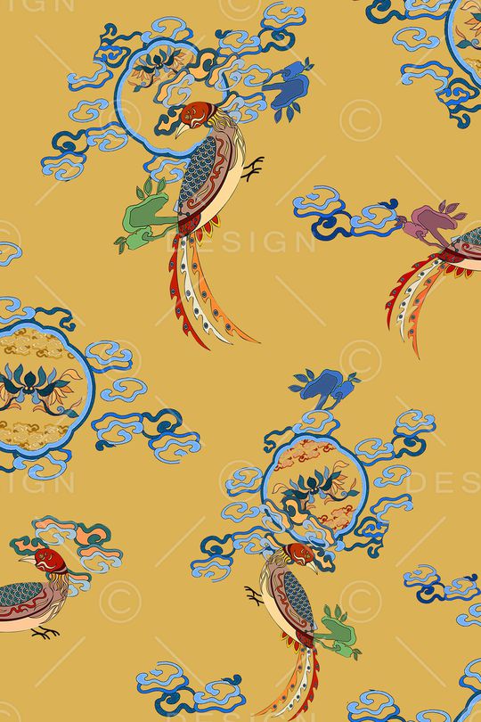 中国风印花花型图片