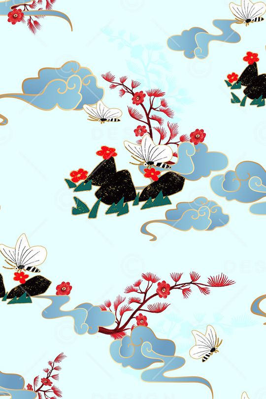 中国风印花花型图片