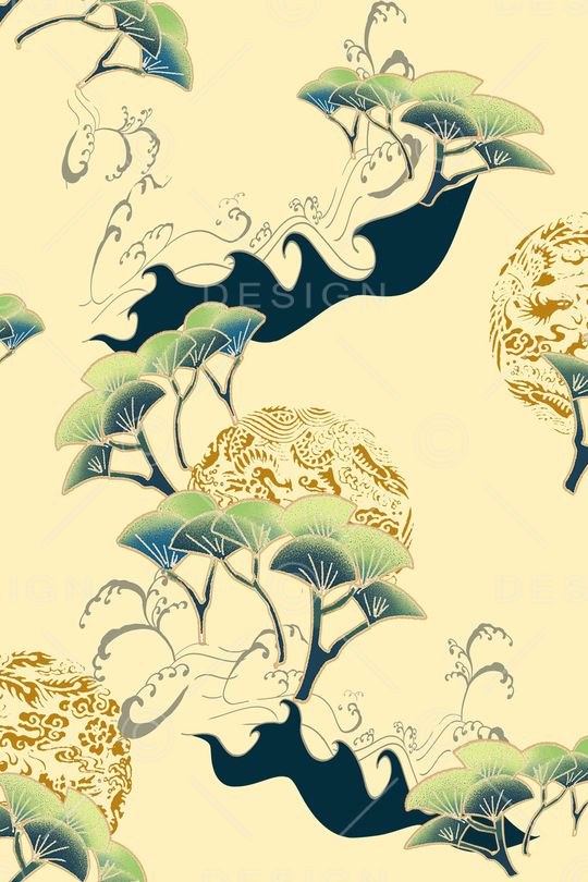 中国风印花花型图片