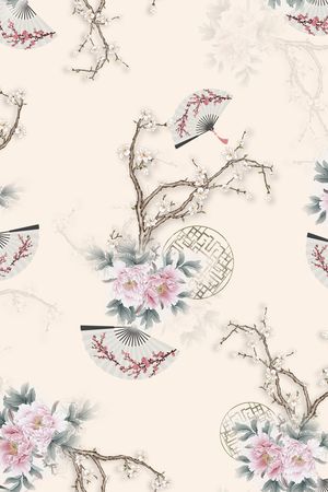 中国风印花花型图片