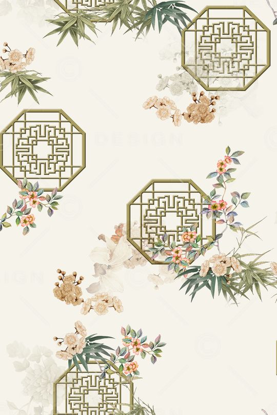 中国风印花花型图片