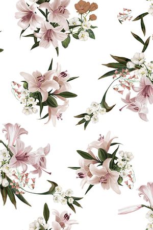 百合印花花型图片