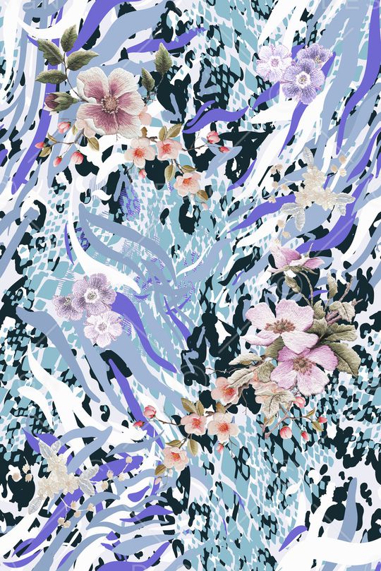 动物纹印花花型图片