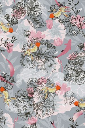 花卉印花花型图片