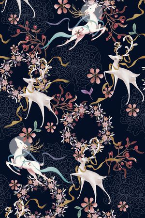 古典花纹印花花型图片