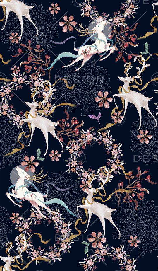 古典花纹印花花型图片
