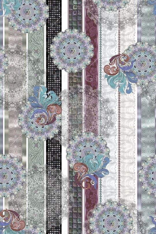 彩色几何印花花型图片