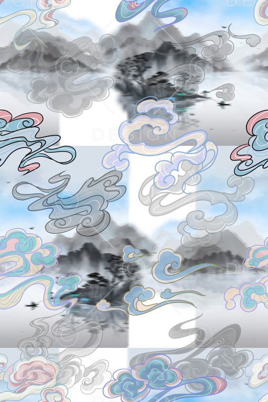 混合拼接印花花型图片