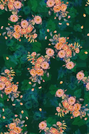 真丝印花花型图片