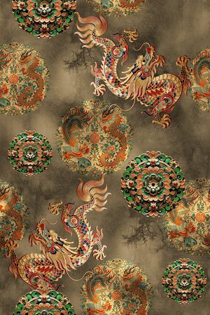 中国风印花花型图片