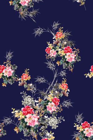 中国风印花花型图片