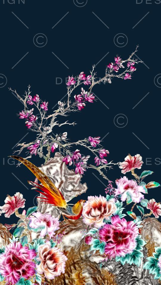 中国风印花花型图片