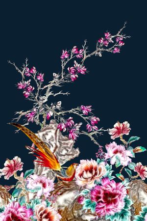 中国风印花花型图片