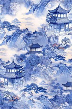 中国风印花花型图片