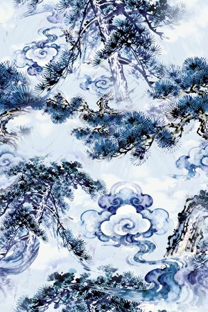 中国风印花花型图片