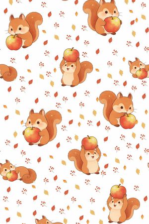 松鼠印花花型图片